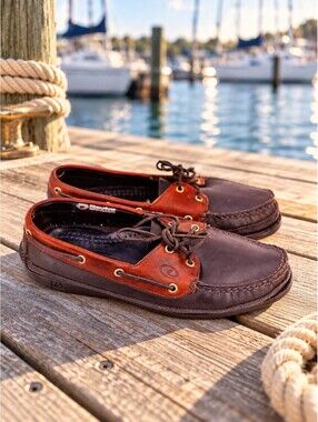 Vintage Dexter Navigator Boat Shoes Men’s 10.5 W Brown Leather Lace Up Luxery